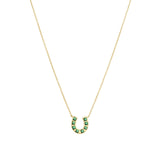 Horseshoe Necklace 14k Gold Vermeil, Cubic Zirconia