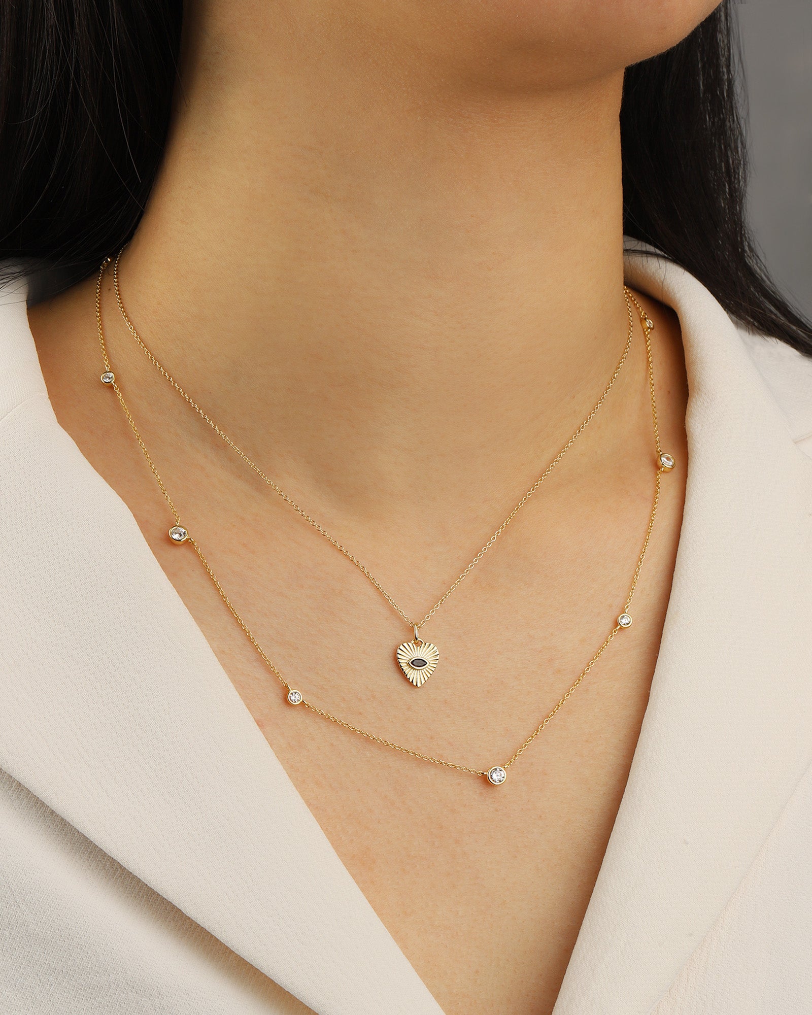 Quiet Icon-Gradual Station Bezel Necklace-Necklaces-Blue Ruby Jewellery-Vancouver Canada