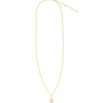 Pavé Tag Necklace 14k Gold Vermeil, Cubic Zirconia