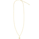Pavé Tag Necklace 14k Gold Vermeil, Cubic Zirconia