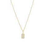 Pavé Tag Necklace 14k Gold Vermeil, Cubic Zirconia