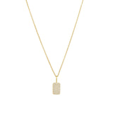 Pavé Tag Necklace 14k Gold Vermeil, Cubic Zirconia