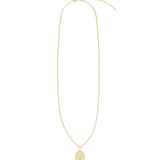 Oval Butterfly Necklace 14k Gold Vermeil, Cubic Zirconia