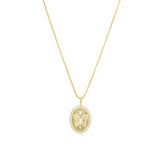 Quiet Icon-Oval Butterfly Necklace-Necklaces-14k Gold Vermeil, Cubic Zirconia-Blue Ruby Jewellery-Vancouver Canada
