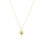 Quiet Icon-Radiant Heart Evil Eye Necklace-Necklaces-14k Gold Vermeil, Cubic Zirconia-Blue Ruby Jewellery-Vancouver Canada