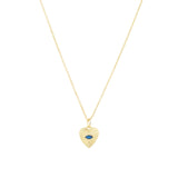 Quiet Icon-Radiant Heart Evil Eye Necklace-Necklaces-14k Gold Vermeil, Cubic Zirconia-Blue Ruby Jewellery-Vancouver Canada