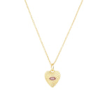 Quiet Icon-Radiant Heart Evil Eye Necklace-Necklaces-14k Gold Vermeil, Cubic Zirconia-Blue Ruby Jewellery-Vancouver Canada