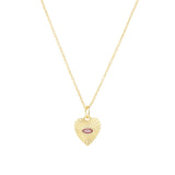 Quiet Icon-Radiant Heart Evil Eye Necklace-Necklaces-14k Gold Vermeil, Cubic Zirconia-Blue Ruby Jewellery-Vancouver Canada