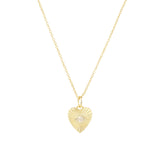 Quiet Icon-Radiant Heart Evil Eye Necklace-Necklaces-14k Gold Vermeil, Cubic Zirconia-Blue Ruby Jewellery-Vancouver Canada
