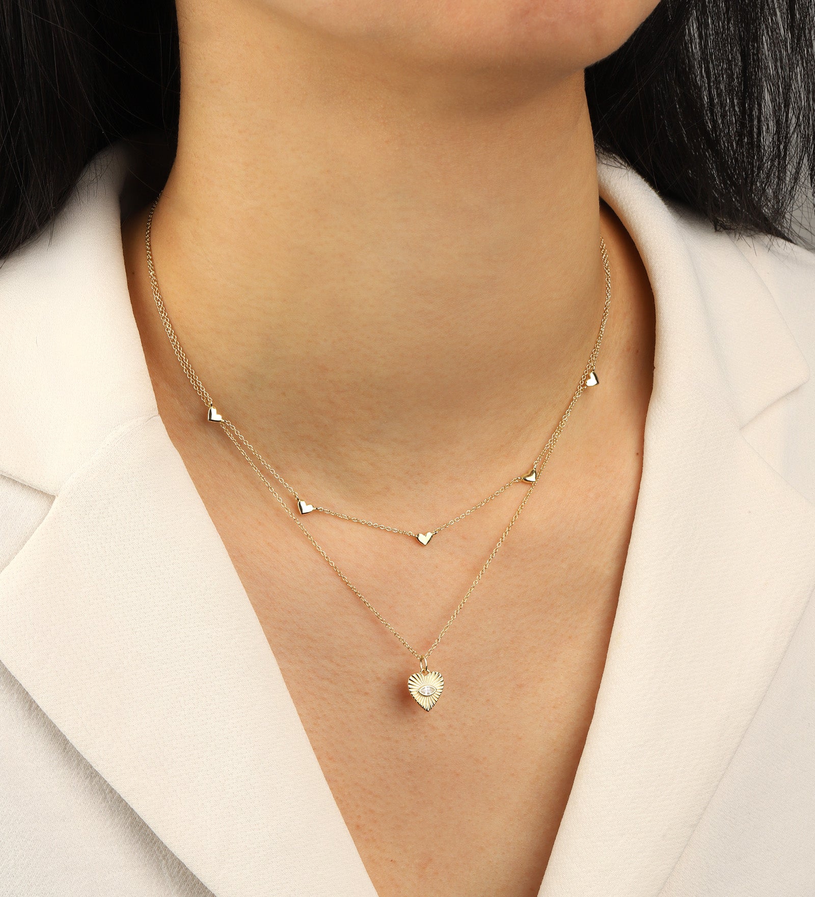 Quiet Icon-Radiant Heart Evil Eye Necklace-Necklaces-Blue Ruby Jewellery-Vancouver Canada