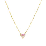 Quiet Icon-Ombré Pavé Heart Necklace-Necklaces-14k Gold Vermeil, Cubic Zirconia-Blue Ruby Jewellery-Vancouver Canada