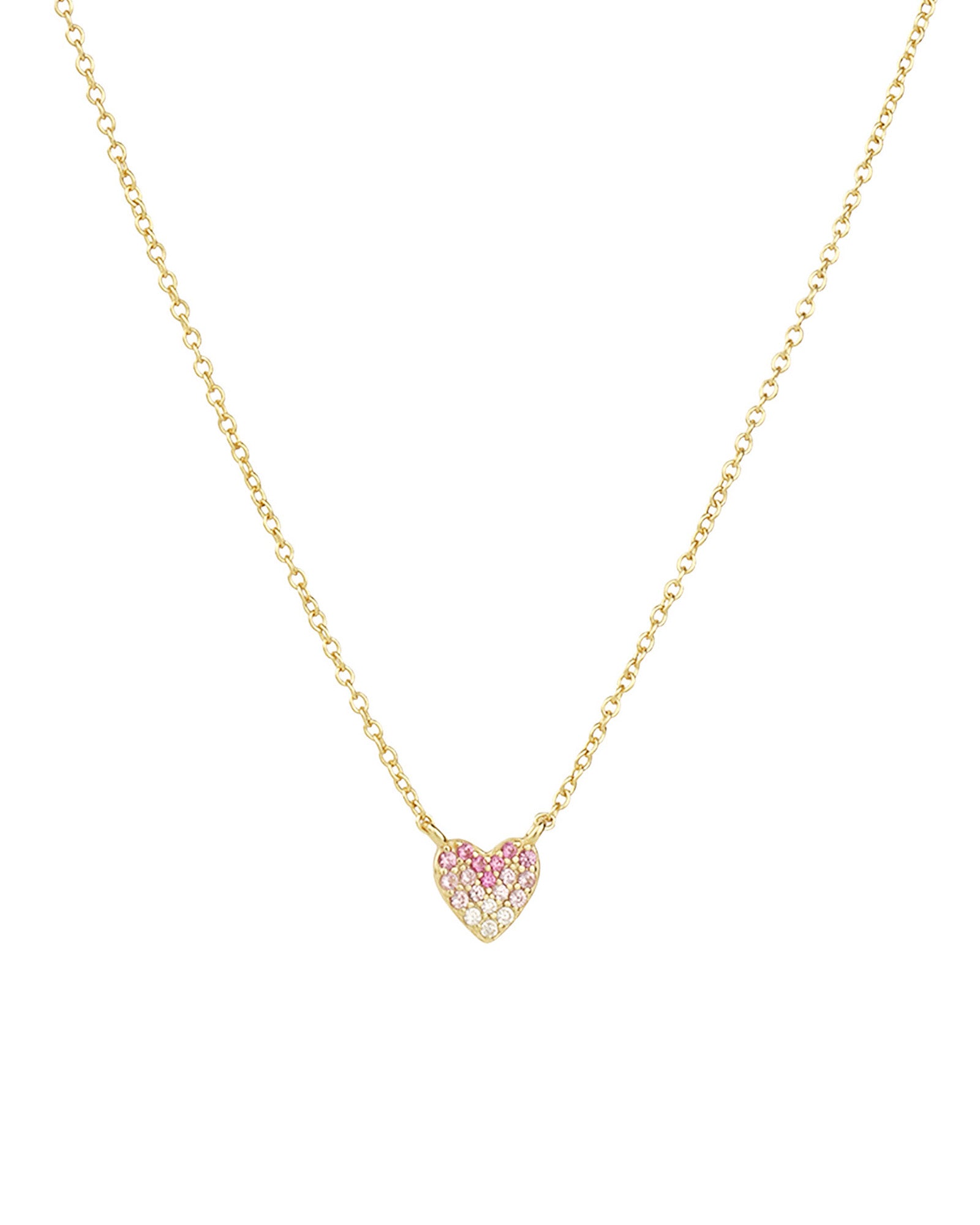 Quiet Icon-Ombré Pavé Heart Necklace-Necklaces-14k Gold Vermeil, Cubic Zirconia-Blue Ruby Jewellery-Vancouver Canada