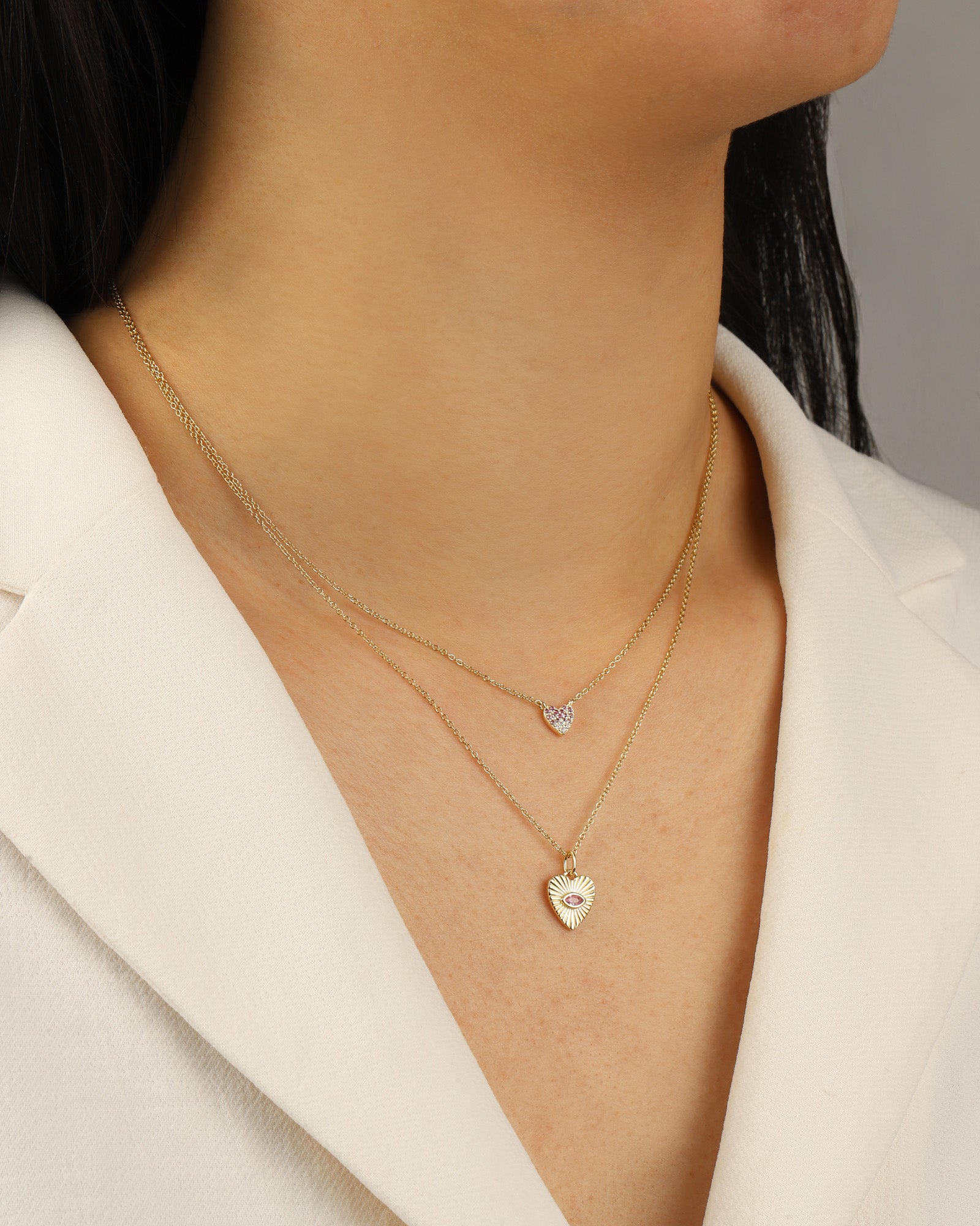 Quiet Icon-Ombré Pavé Heart Necklace-Necklaces-Blue Ruby Jewellery-Vancouver Canada