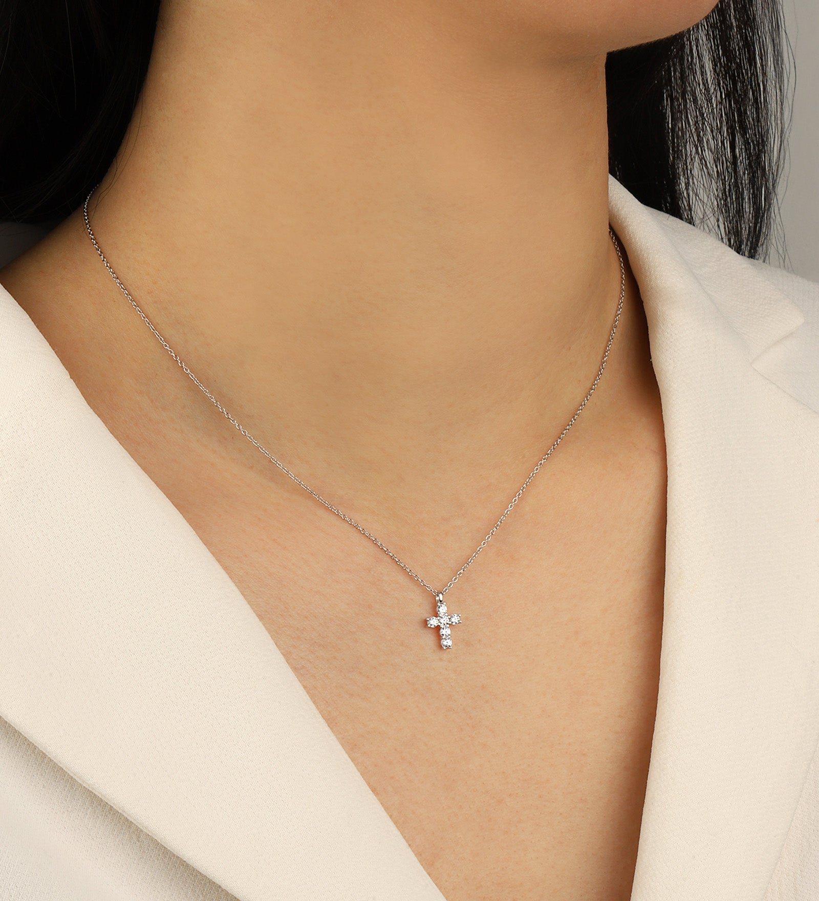 Quiet Icon-Petite Cross Necklace-Necklaces-Blue Ruby Jewellery-Vancouver Canada