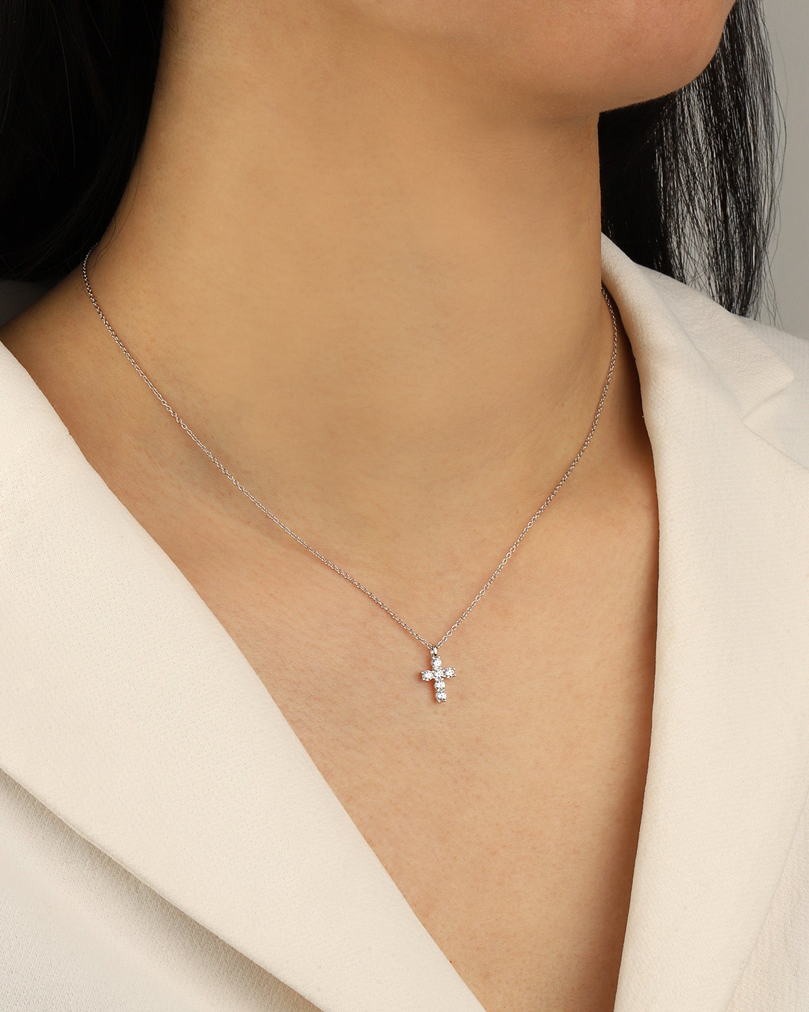 Quiet Icon-Petite Cross Necklace-Necklaces-Blue Ruby Jewellery-Vancouver Canada
