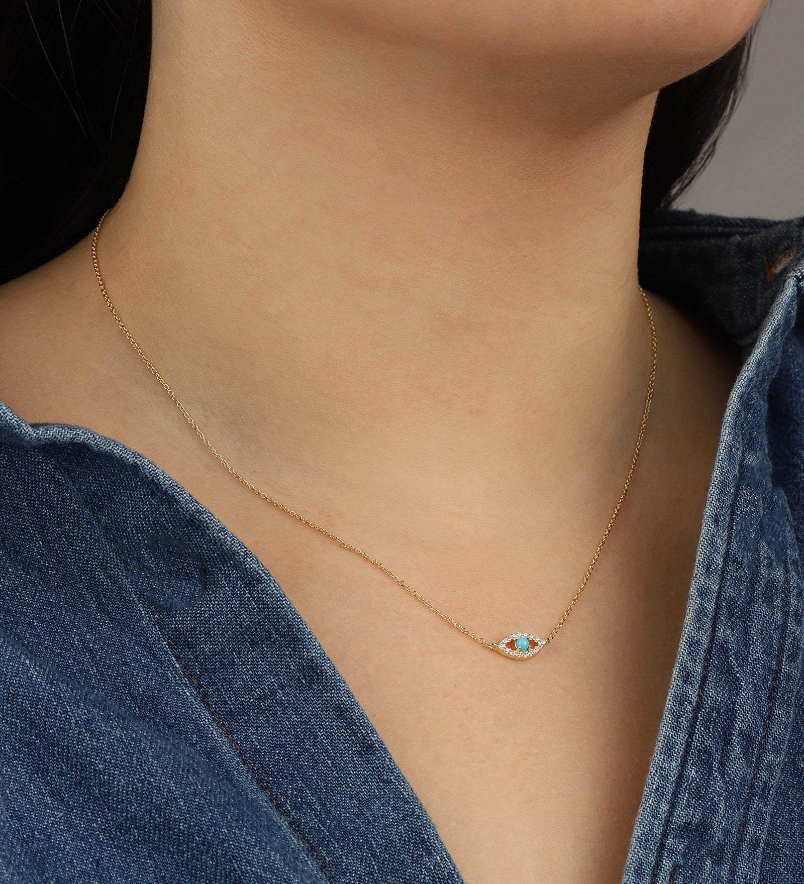 Quiet Icon-Evil Eye Stone Necklace-Necklaces-Blue Ruby Jewellery-Vancouver Canada