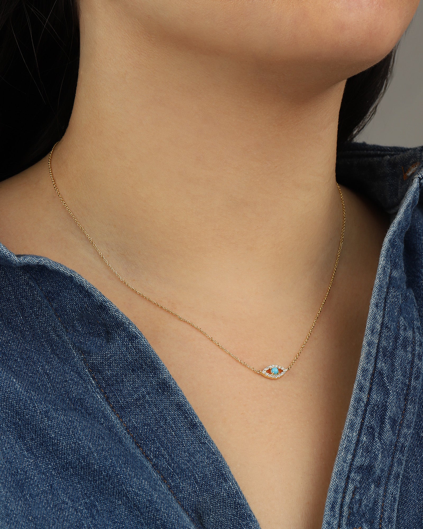 Quiet Icon-Evil Eye Stone Necklace-Necklaces-Blue Ruby Jewellery-Vancouver Canada