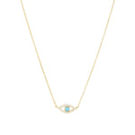 Quiet Icon-Evil Eye Stone Necklace-Necklaces-14k Gold Vermeil, Cubic Zirconia, Turquoise-Blue Ruby Jewellery-Vancouver Canada