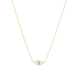 Quiet Icon-Evil Eye Stone Necklace-Necklaces-14k Gold Vermeil, Cubic Zirconia, Turquoise-Blue Ruby Jewellery-Vancouver Canada