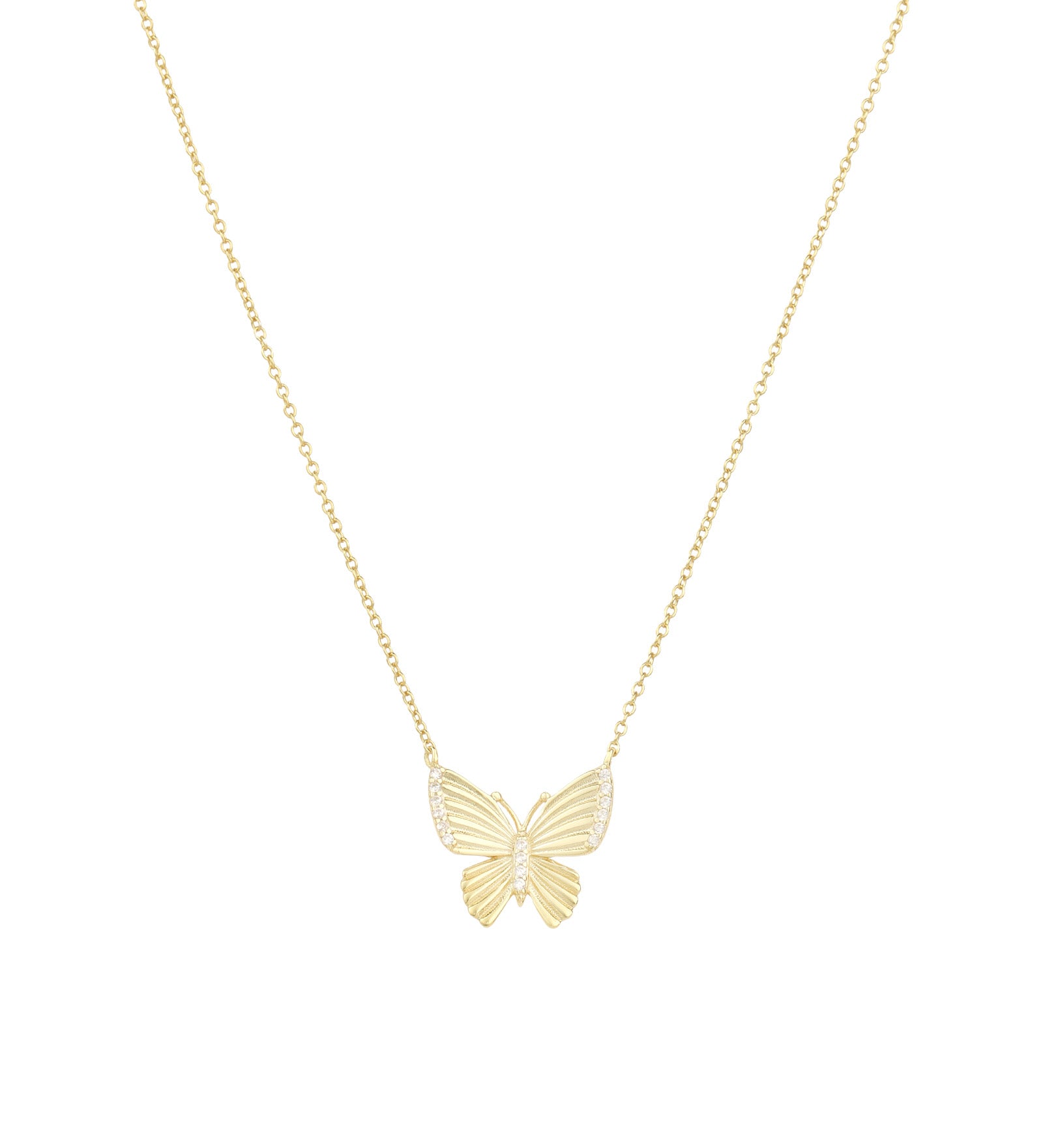 Quiet Icon-Glimmer Wing Necklace-Necklaces-14k Gold Vermeil, Cubic Zirconia-Blue Ruby Jewellery-Vancouver Canada