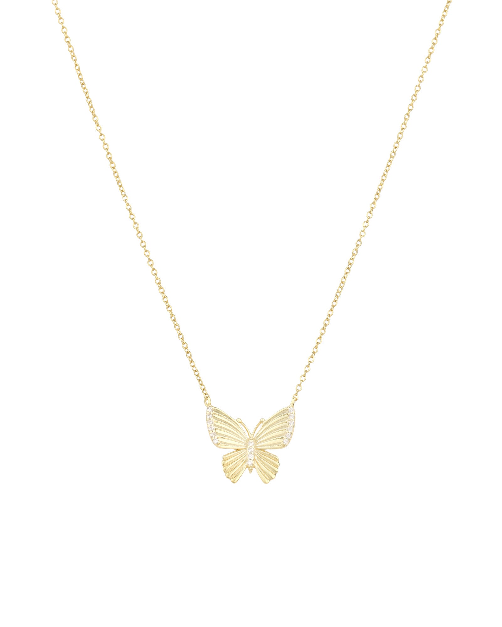 Quiet Icon-Glimmer Wing Necklace-Necklaces-14k Gold Vermeil, Cubic Zirconia-Blue Ruby Jewellery-Vancouver Canada