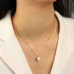 Quiet Icon-Heart Station Necklace-Necklaces-Blue Ruby Jewellery-Vancouver Canada