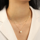 Quiet Icon-Heart Station Necklace-Necklaces-Blue Ruby Jewellery-Vancouver Canada