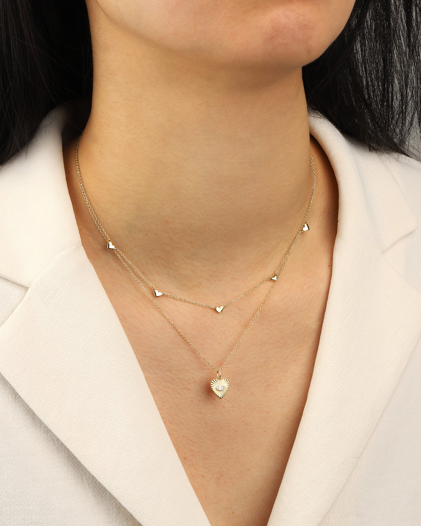 Quiet Icon-Heart Station Necklace-Necklaces-Blue Ruby Jewellery-Vancouver Canada