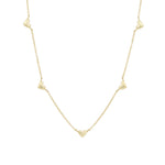 Quiet Icon-Heart Station Necklace-Necklaces-14k Gold Vermeil-Blue Ruby Jewellery-Vancouver Canada