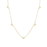 Quiet Icon-Heart Station Necklace-Necklaces-14k Gold Vermeil-Blue Ruby Jewellery-Vancouver Canada
