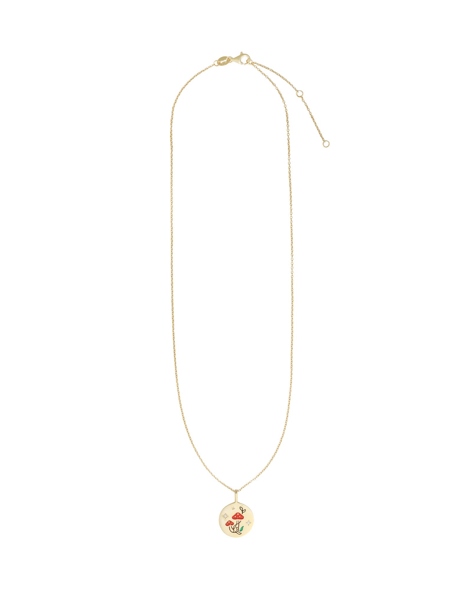 Quiet Icon-Mushroom Medallion Necklace-Necklaces-Blue Ruby Jewellery-Vancouver Canada