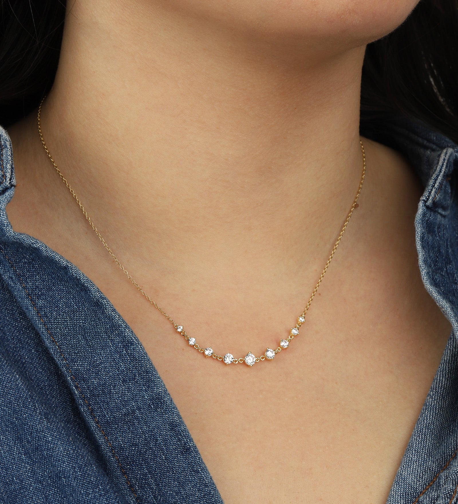 Quiet Icon-Radiant Taper Necklace-Necklaces-Blue Ruby Jewellery-Vancouver Canada