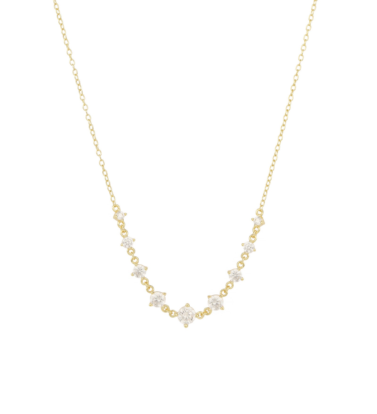 Quiet Icon-Radiant Taper Necklace-Necklaces-14k Gold Vermeil, Cubic Zirconia-Blue Ruby Jewellery-Vancouver Canada