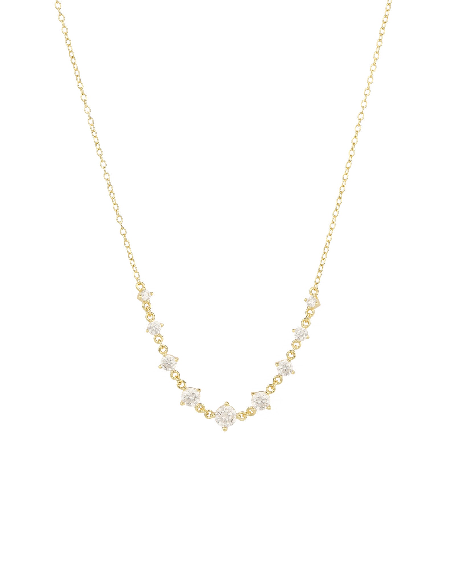 Quiet Icon-Radiant Taper Necklace-Necklaces-14k Gold Vermeil, Cubic Zirconia-Blue Ruby Jewellery-Vancouver Canada