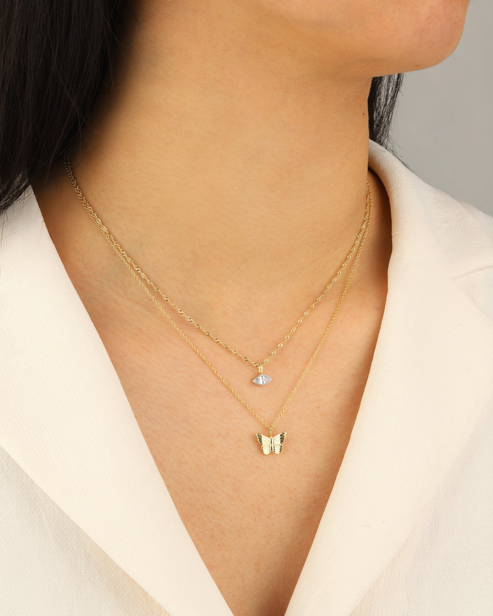 Quiet Icon-Evil Eye Rope Chain Necklace-Necklaces-Blue Ruby Jewellery-Vancouver Canada