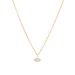 Quiet Icon-Evil Eye Rope Chain Necklace-Necklaces-14k Gold Vermeil, Rhodium Plated Sterling Silver, Cubic Zirconia-Blue Ruby Jewellery-Vancouver Canada
