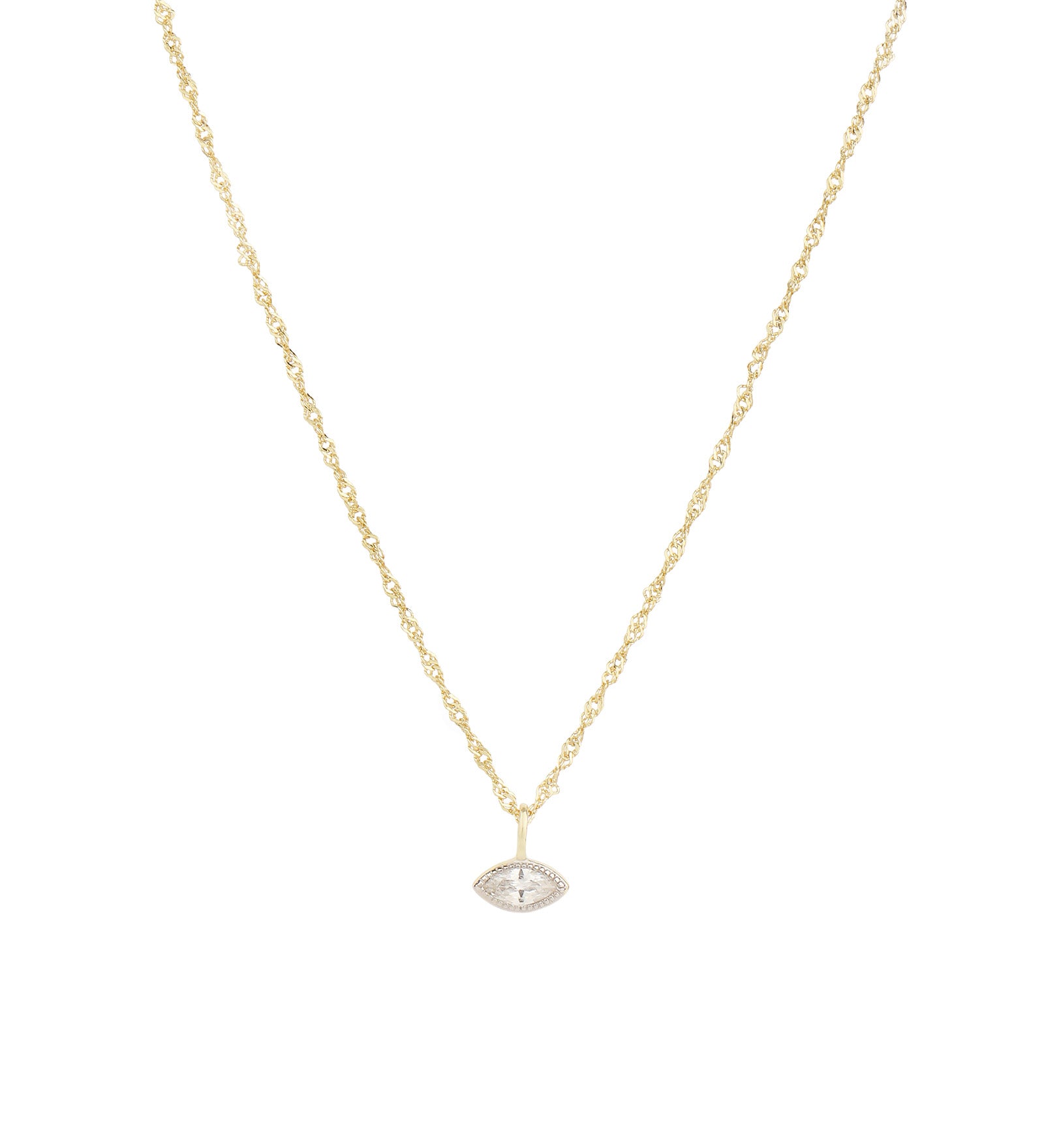 Quiet Icon-Evil Eye Rope Chain Necklace-Necklaces-14k Gold Vermeil, Rhodium Plated Sterling Silver, Cubic Zirconia-Blue Ruby Jewellery-Vancouver Canada