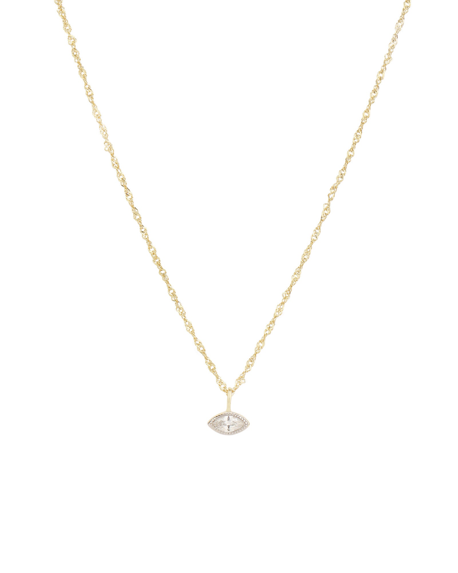 Quiet Icon-Evil Eye Rope Chain Necklace-Necklaces-14k Gold Vermeil, Rhodium Plated Sterling Silver, Cubic Zirconia-Blue Ruby Jewellery-Vancouver Canada