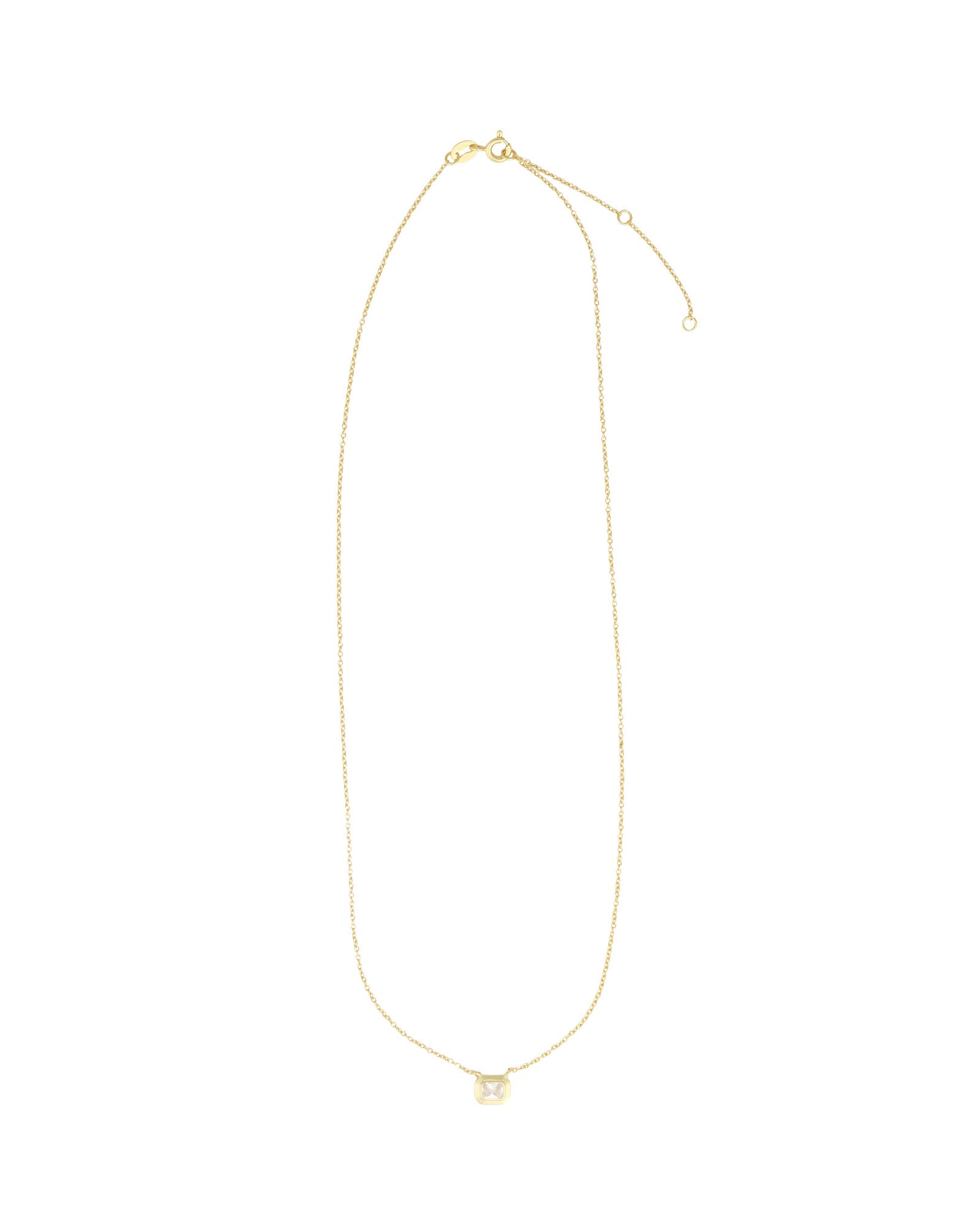 Quiet Icon-Emerald Cut East-West Necklace-Necklaces-Blue Ruby Jewellery-Vancouver Canada