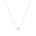 Quiet Icon-Emerald Cut East-West Necklace-Necklaces-14k Gold Vermeil, Cubic Zirconia-Blue Ruby Jewellery-Vancouver Canada