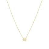 Quiet Icon-Emerald Cut East-West Necklace-Necklaces-14k Gold Vermeil, Cubic Zirconia-Blue Ruby Jewellery-Vancouver Canada