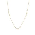Quiet Icon-Trinity Station Necklace-Necklaces-14k Gold Vermeil, Cubic Zirconia-Blue Ruby Jewellery-Vancouver Canada