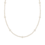 Quiet Icon-Mixed Size Pearl Necklace-Necklaces-14k Gold Vermeil, White Pearl-Blue Ruby Jewellery-Vancouver Canada