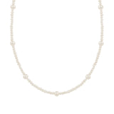Quiet Icon-Mixed Size Pearl Necklace-Necklaces-14k Gold Vermeil, White Pearl-Blue Ruby Jewellery-Vancouver Canada