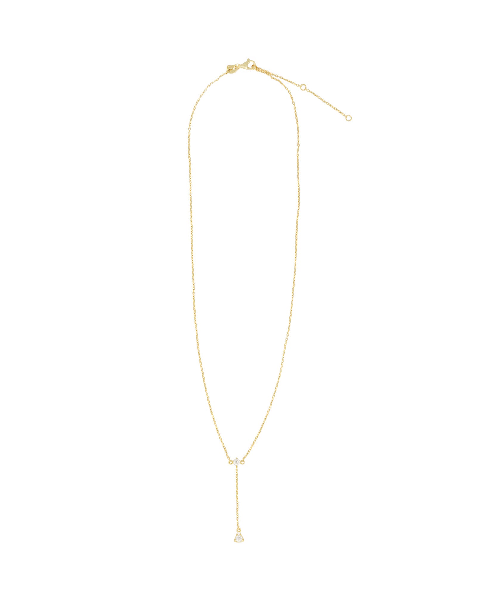 Petite Y Necklace 14k Gold Vermeil, Cubic Zirconia