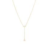 Petite Y Necklace 14k Gold Vermeil, Cubic Zirconia
