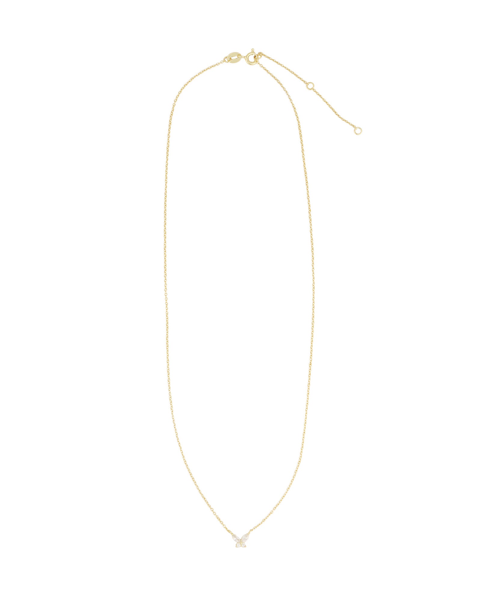 Petite Butterfly Necklace 14k Gold Vermeil, Cubic Zirconia