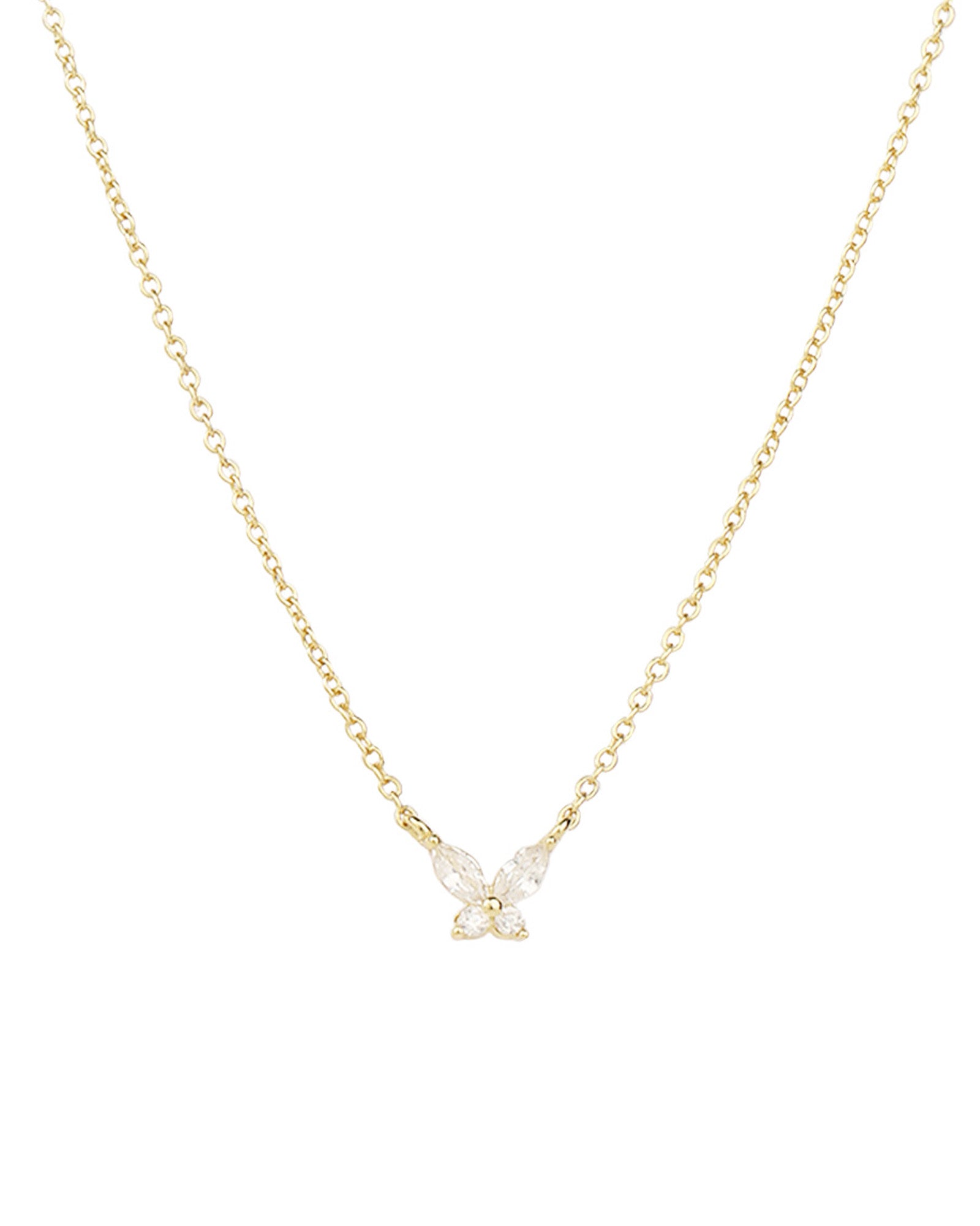 Quiet Icon-Petite Butterfly Necklace-Necklaces-14k Gold Vermeil, Cubic Zirconia-Blue Ruby Jewellery-Vancouver Canada