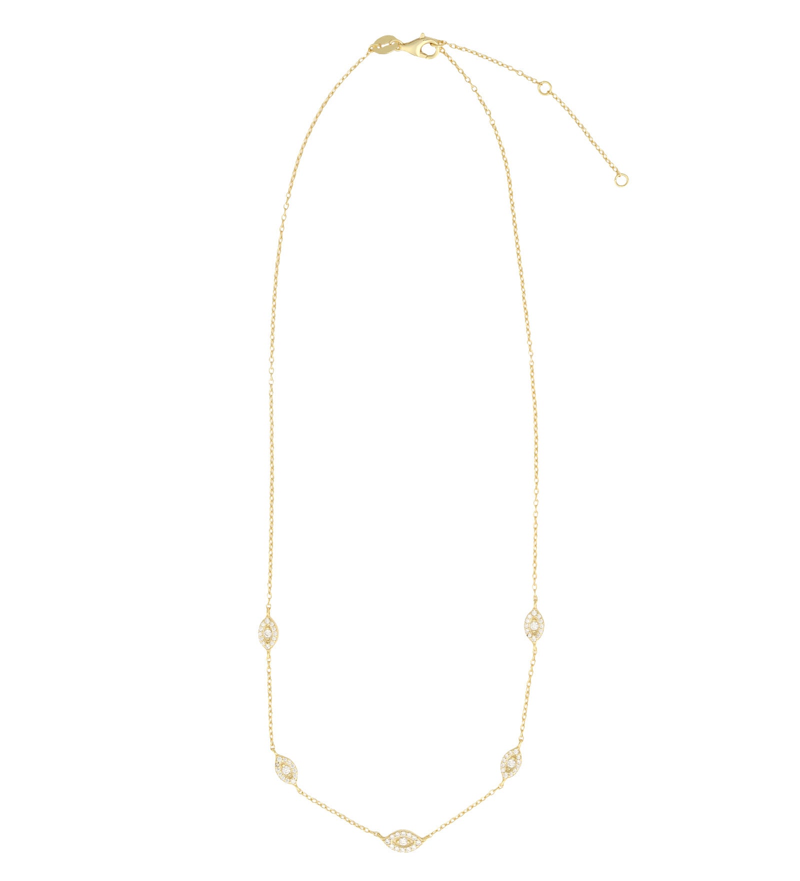 Quiet Icon-Evil Eye Station Necklace-Necklaces-Blue Ruby Jewellery-Vancouver Canada