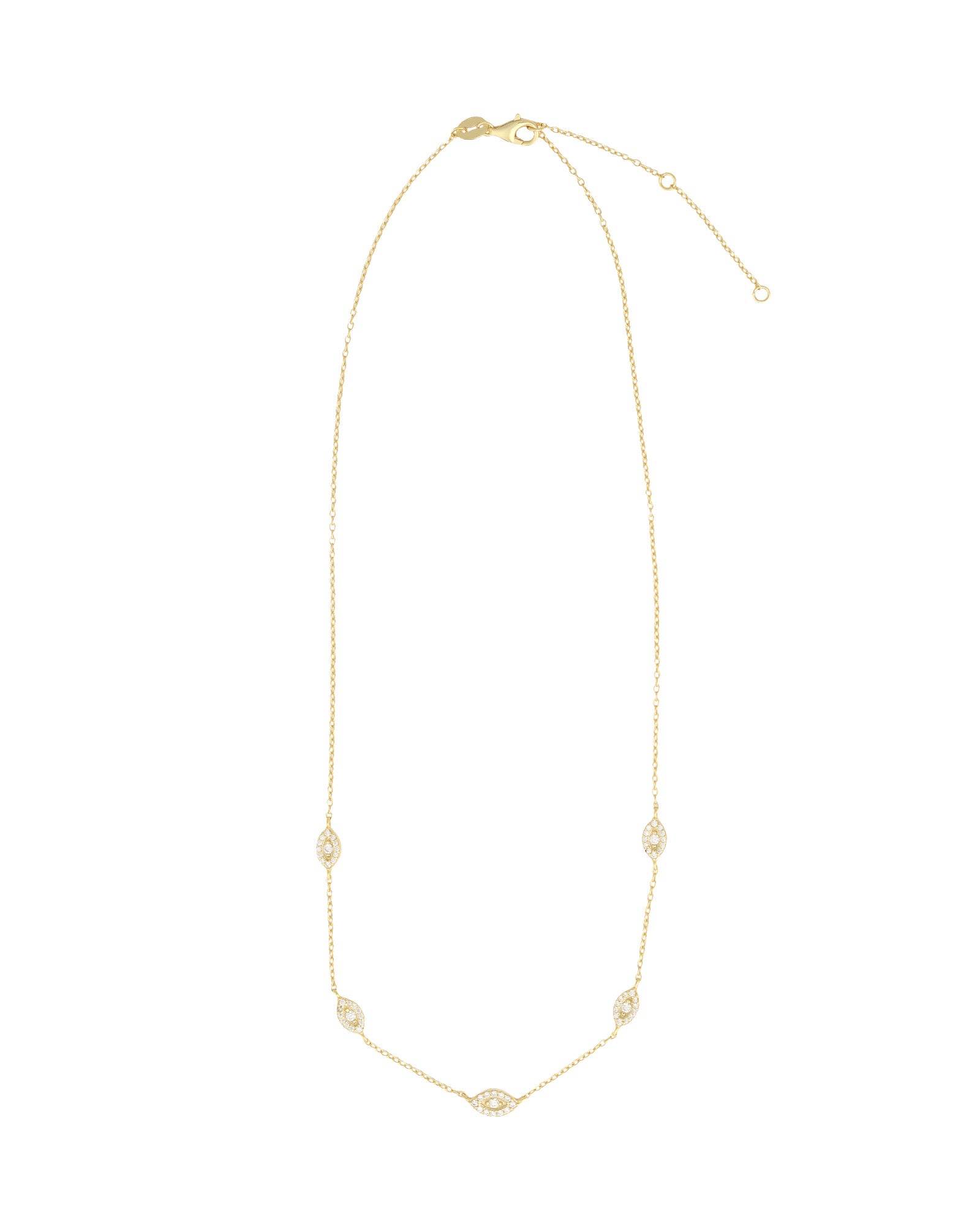 Quiet Icon-Evil Eye Station Necklace-Necklaces-Blue Ruby Jewellery-Vancouver Canada